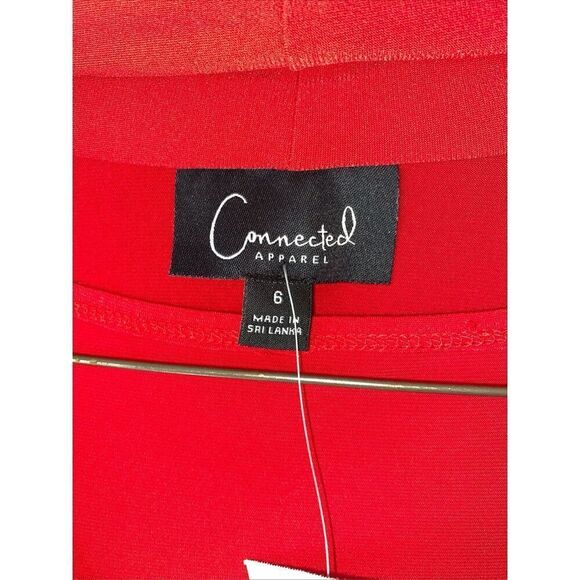 Connected Apparel Womens Faux-Jacket Dress Red And Black Size 6 - Picture 7 of 9